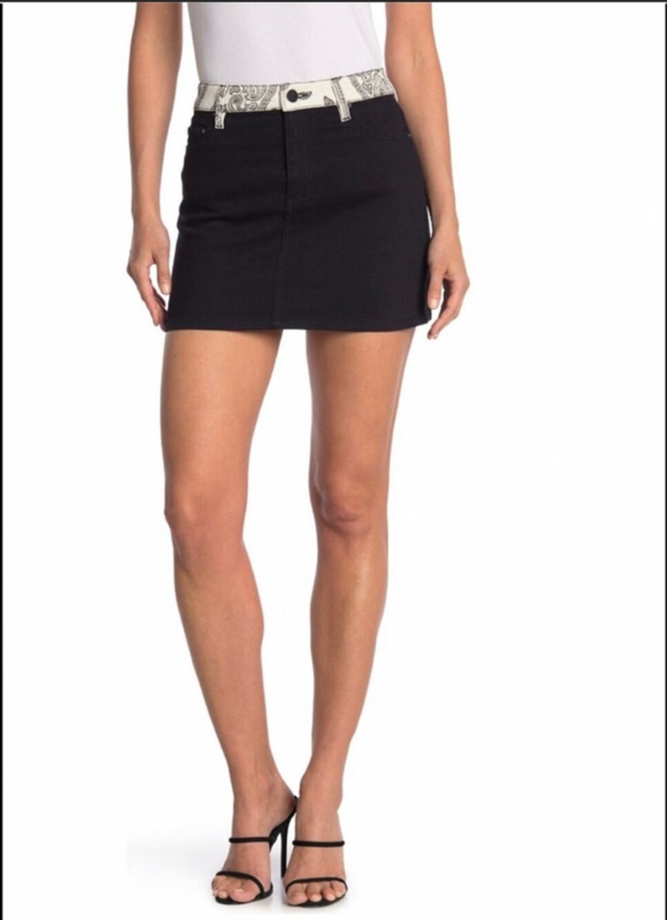 Alice + Olivia Jeans Bandana Mini Denim Skirt - 27